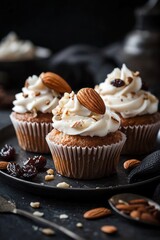 Homemade Raisin cupcake closeup view