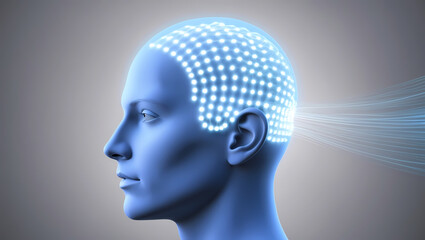 Obraz premium Visual Representation of Brainwaves in Motion, Perfect for Mental Health, Cognitive Science, and AI Designs