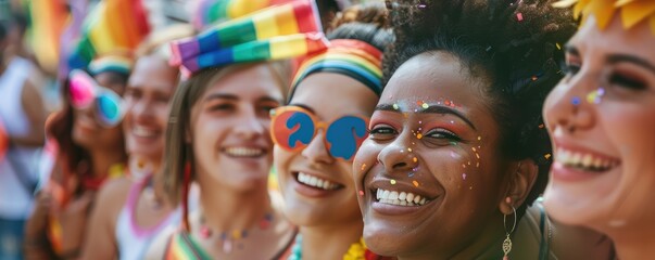 Group of friends celebrating at a vibrant outdoor party