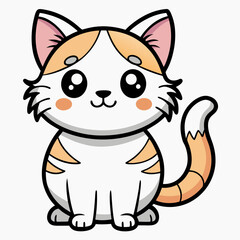Cat cartoon illustration  isolated on white background. PNG Transparent file type with high definition quality And vibrant color grading Available.