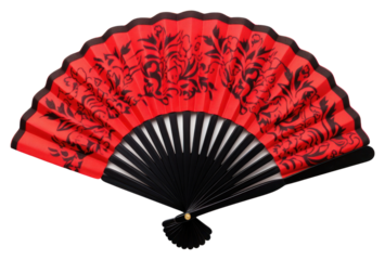 PNG Red and black asian hand fan white background umbrella dynamite.
