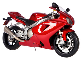 PNG A red color and chrome sport large motorcycle transportation vehicle machine.