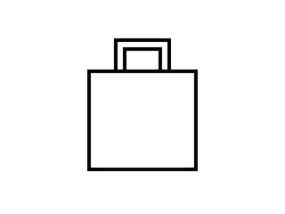 シンプルなショッパーアイコンC：黒線