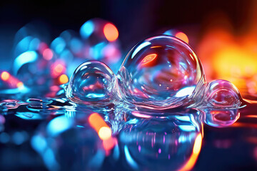 Bubble neon gradient abstract background.
