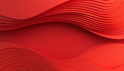 red wave made from lines on a solid background.