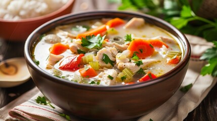 The national cuisine of Cuba.Kanya chicken soup.