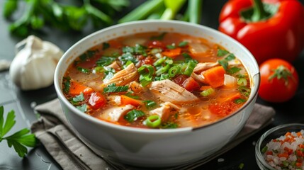 The national cuisine of Cuba.Kanya chicken soup.