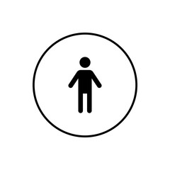 Minimalist person icon within a circle, representing user identity, profiles, or personalized services, ideal for digital platforms, social media, and customer-centric applications.