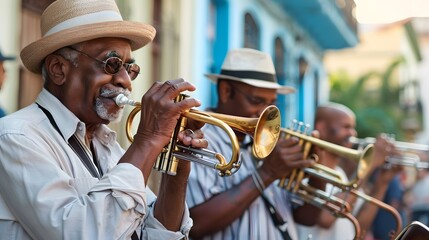 Obraz premium jazz band havana street