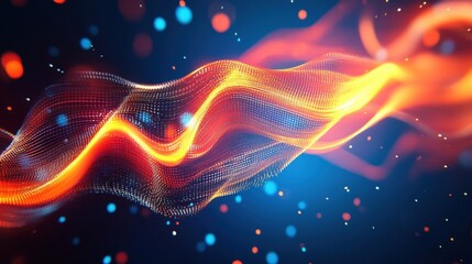 Futuristic Sound Wave Visualization with Intricate Tech Patterns for High-Tech Audio Processing