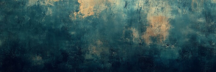 Obraz premium This abstract artwork blends deep blue and golden hues, creating a tranquil atmosphere that invites calm reflection