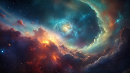 retro celestial cosmic nebula dimensions background