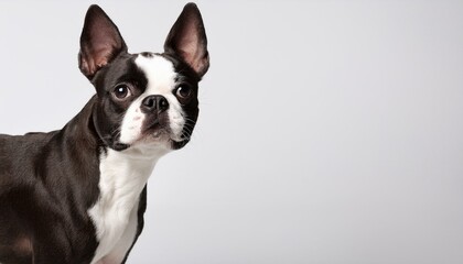 Boston Terrier dog on a white background