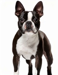 Boston Terrier dog on a white background