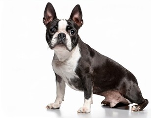 Boston Terrier dog on a white background