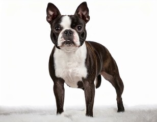 Boston Terrier dog on a white background