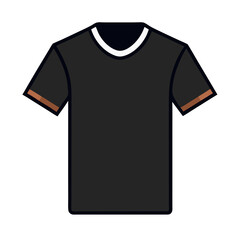 Naklejka premium Black T-shirt Vector Graphic Simple Design Fashion Apparel Blank Template for Designers