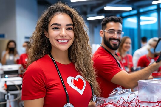 World Heart Day and the power of community action, captured in a photo of volunteers organizing a heart health fair