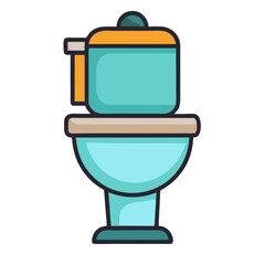 Colorful Toilet Vector Illustration Bathroom Fixture Design Plumbing Graphic Decor