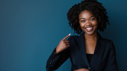 Smiling African Woman Pointing to Herself