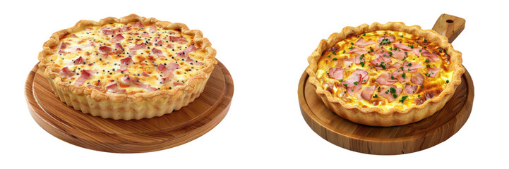 Extreme front view of a delightful ham isolated on transparent background,