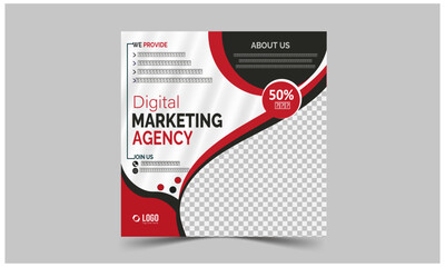 Digital business marketing post banner template, advertising design, social media banner post design
