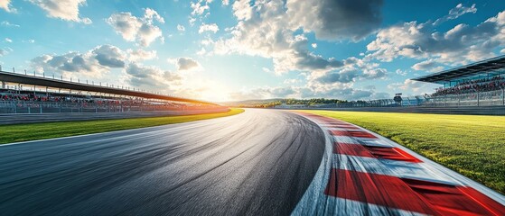 Speeding Towards Victory - Race Event Billboard Banner Design on Empty Track Background