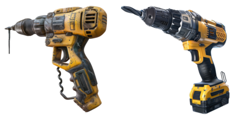 Hammer drill isolated on transparent background,