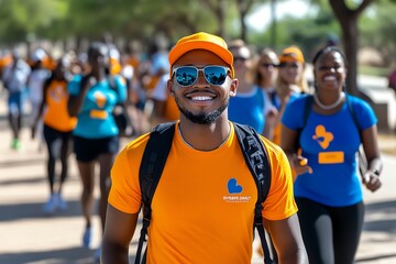 World Heart Day events focusing on cardiovascular wellness, captured in a photo of people participating in a heart health walk
