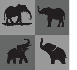 A majestic elephant silhouette standing tall