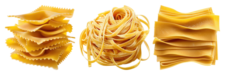 Layered pasta isolated on transparent background,