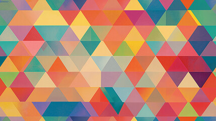 Fototapeta premium Optical illusion style abstract colorful background, rainbow colors, triangles