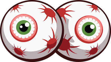 Fototapeta premium Illustration of a pair of detailed human eyes with red veins, symbolizing vision or medical observation