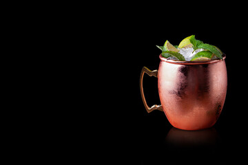 Moscow mule isolated on black