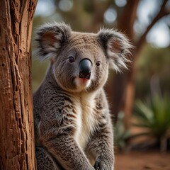 Obraz premium Cute Tree Koala Bear Marsupial wildlife Animal 