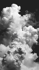 white clouds on black background