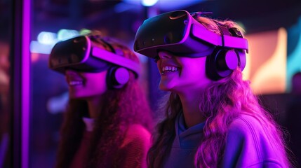 VR teens explore at club.