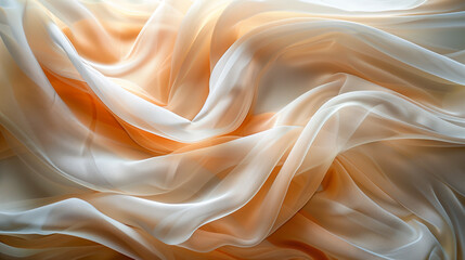 Obraz premium Drapery fabric backdrop in soft apricot color