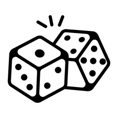 Doodle style icon of dice game 