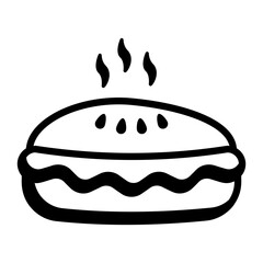 A hand drawn icon of hot pie 