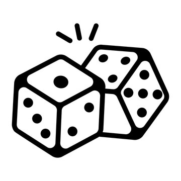 Doodle style icon of dice game 