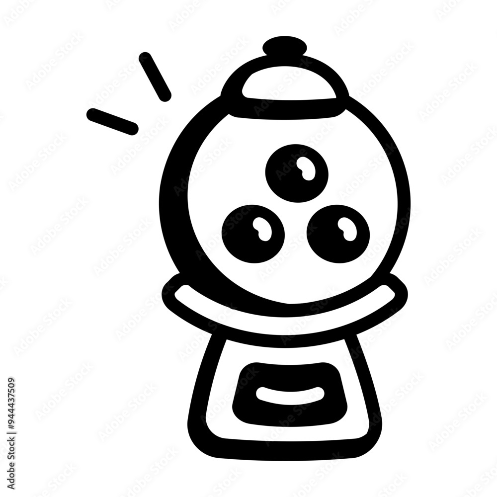 Wall mural doodle icon of gumball machine