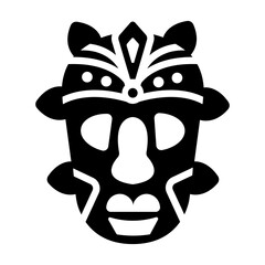 Vintage idol icon designed in glyph style 