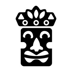 Solid icon of tahiti idol mask 