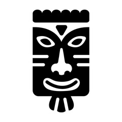 Glyph style icon of traditional mask 