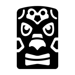 A filled style icon of tiki mask 