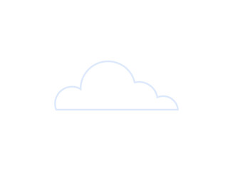 Light blue cloud icon in a minimalistic design, representing cloud computing, storage solutions, and technology. Simple and clean, the icon is designed to convey modern digital concepts.