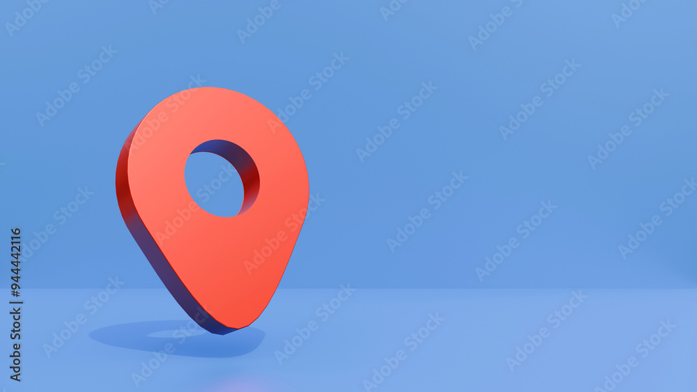 Poster map pointer pin isolated on blue background. 3d realistic location map pin gps pointer markers 3d il