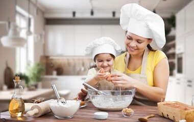 Healthy food concept. Happy family cook at kitchen