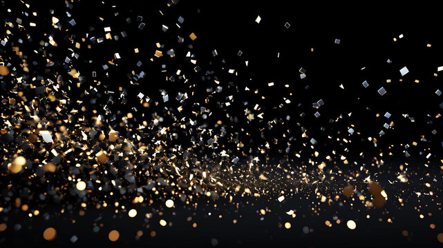 A cluster of digital particles forming a 3D scatter plot against a black background
